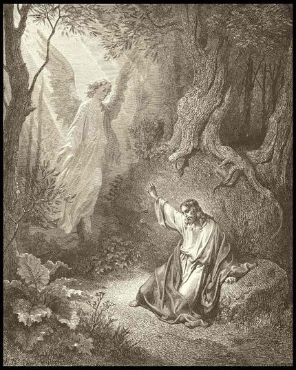 An angel appears to jesus in the garden