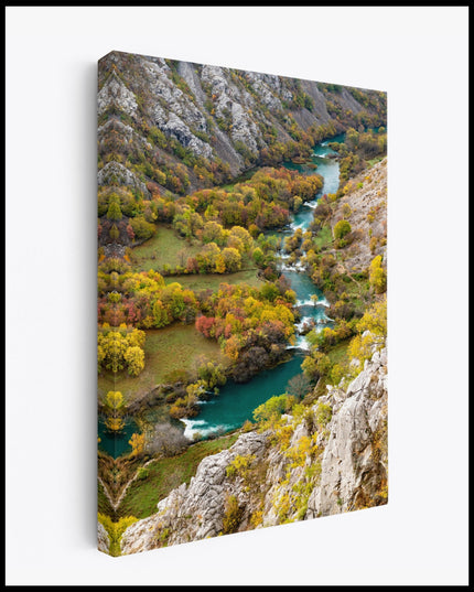 River Mountain Landscape Canvas