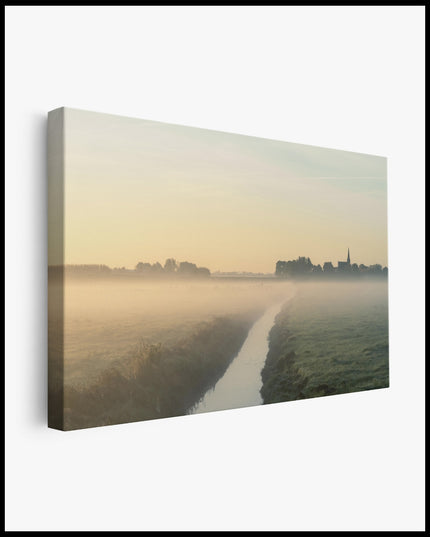 Pasture Landscape in the Mist Canvas