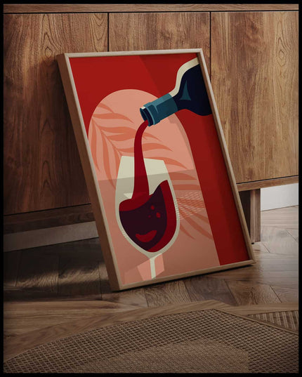 Pouring Wine Illustration Poster