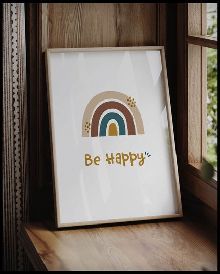 Be Happy Rainbow Children Poster