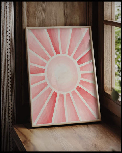 Pink Sun Illustration Poster